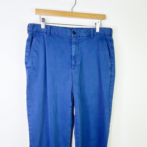 Brooks Brothers Clark Fit Chino Pants Blue Straight Leg Trousers Cotton W34 L32 - Picture 3 of 10